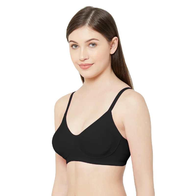 Sakhi - Plain Side Support Everyday Bra Black