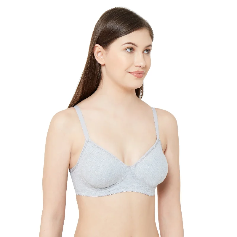 Sakhi - Plain Side Support Everyday Bra Grey