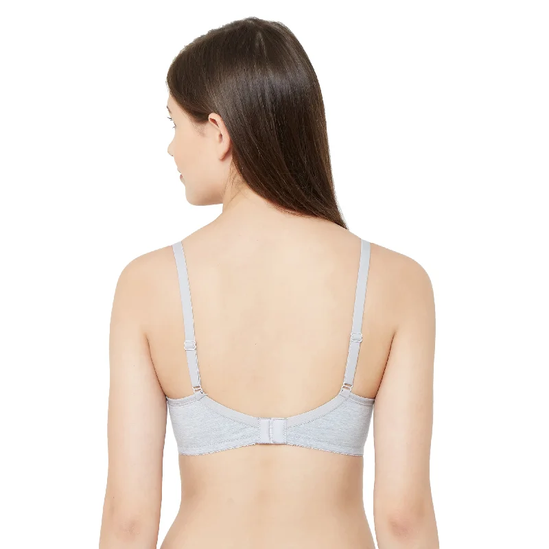 Sakhi - Plain Side Support Everyday Bra Grey