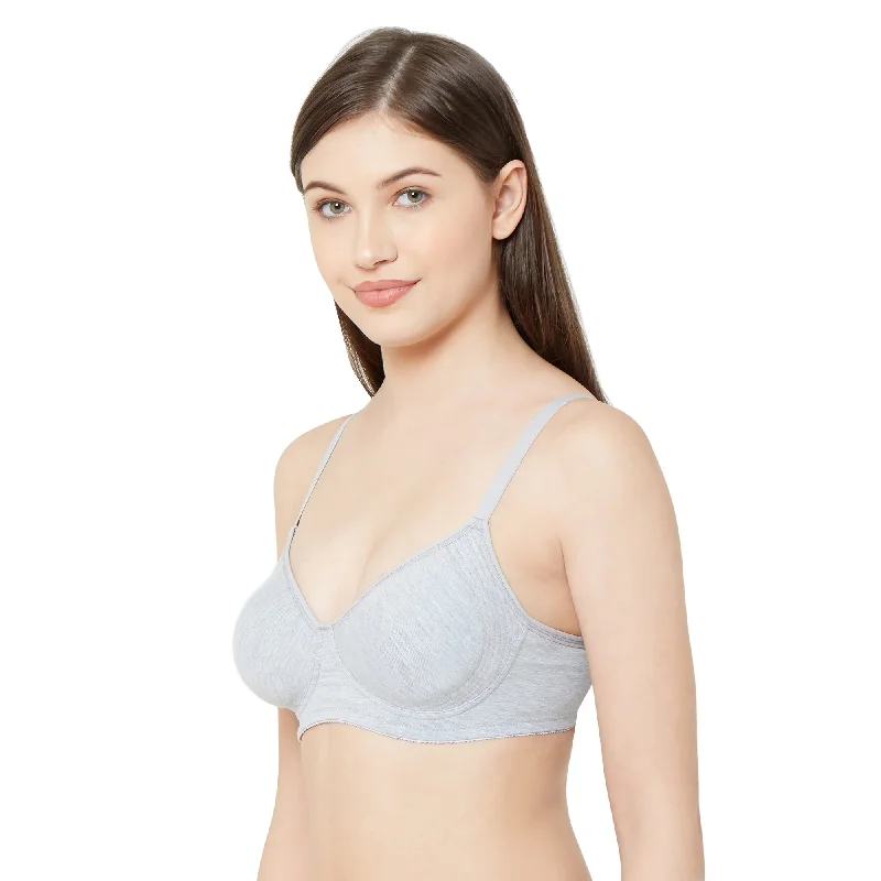 Sakhi - Plain Side Support Everyday Bra Grey