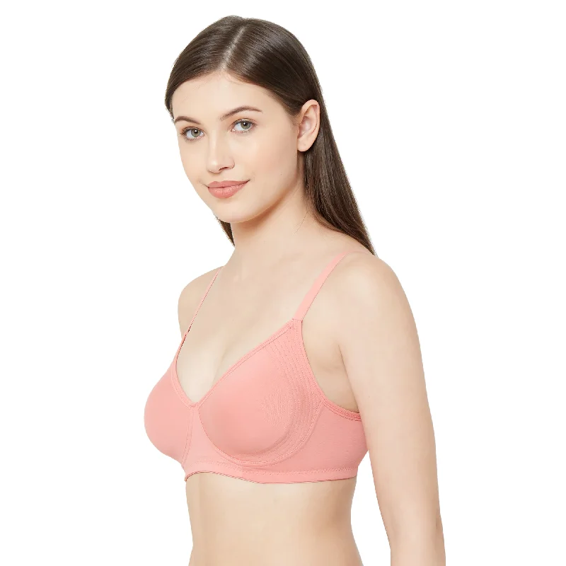 Sakhi - Plain Side Support Everyday Bra Peach