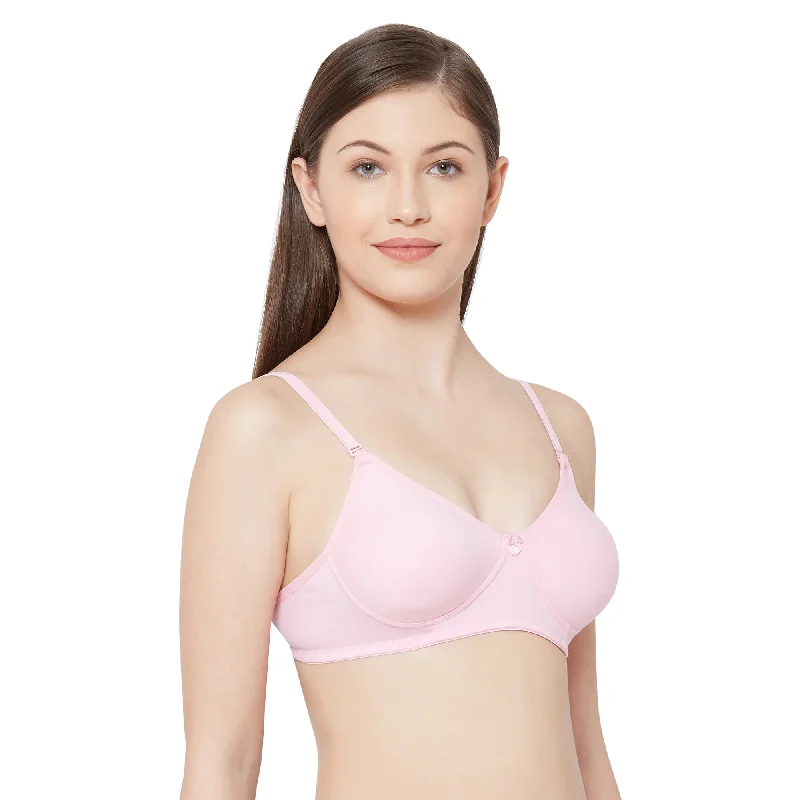 1030-Cotton Basics Plain Soft Padded T-Shirt Bra Pink