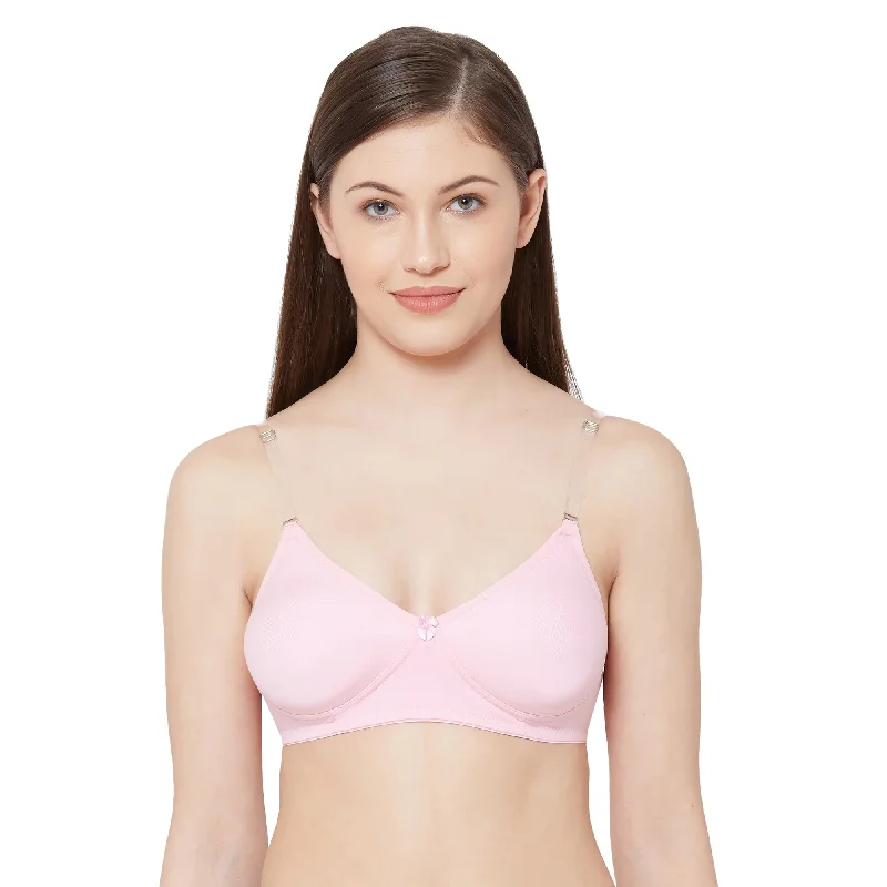 1030-Cotton Basics Plain Soft Padded T-Shirt Bra Pink