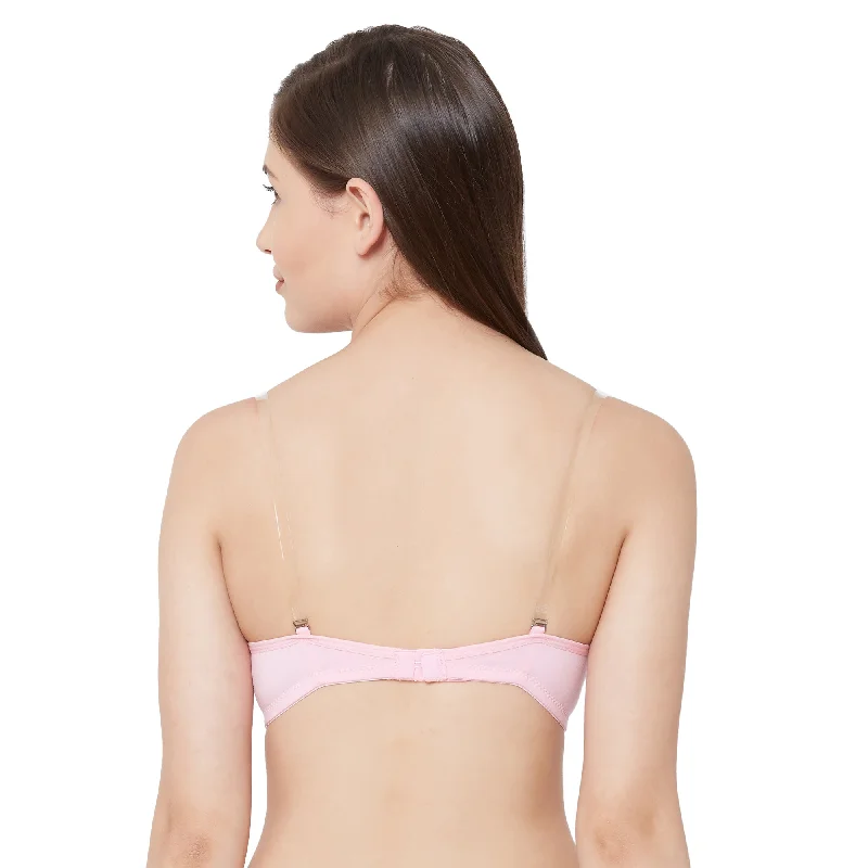 1030-Cotton Basics Plain Soft Padded T-Shirt Bra Pink