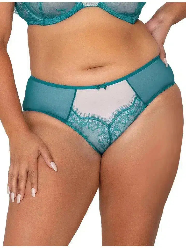 Dark Teal Ava See-Thru Lace Bikini