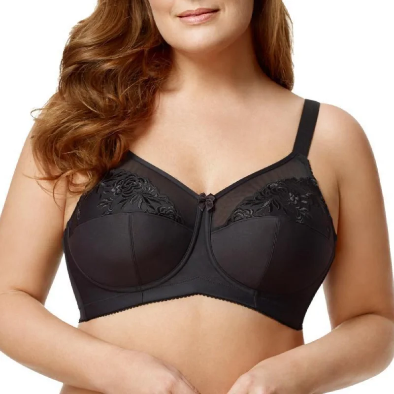 Embroidered Microfiber Soft Cup Bra 1301 - Black