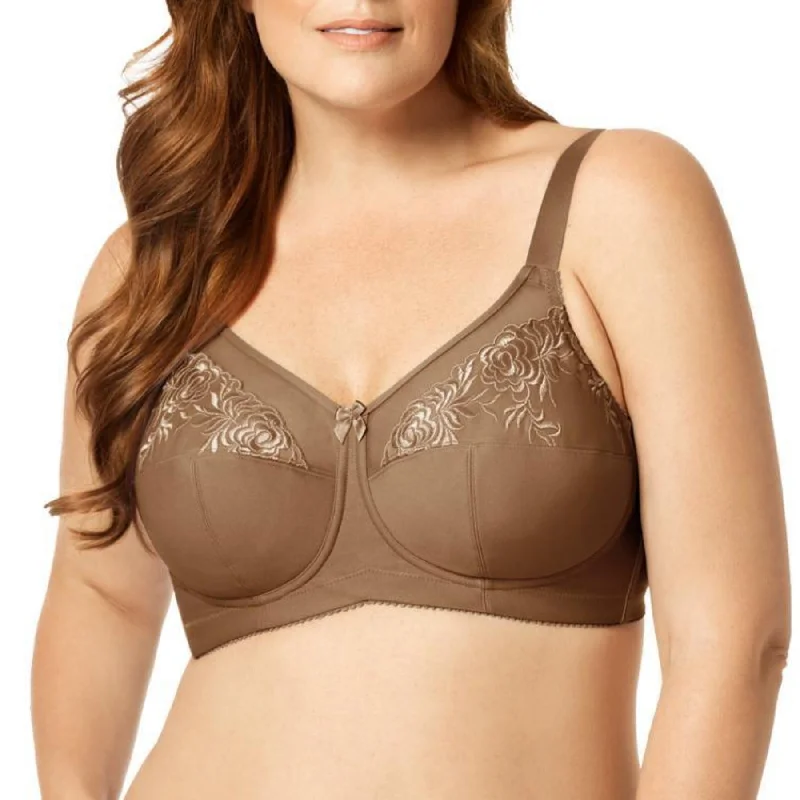 Embroidered Microfiber Soft Cup Bra 1301 - Mocha