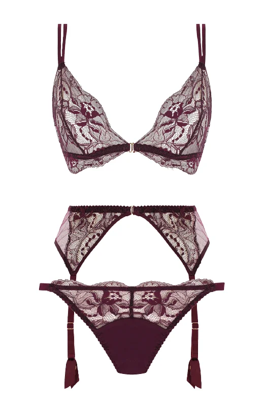 Eliza Boudoir Bra, Suspender and Ouvert Brief Set