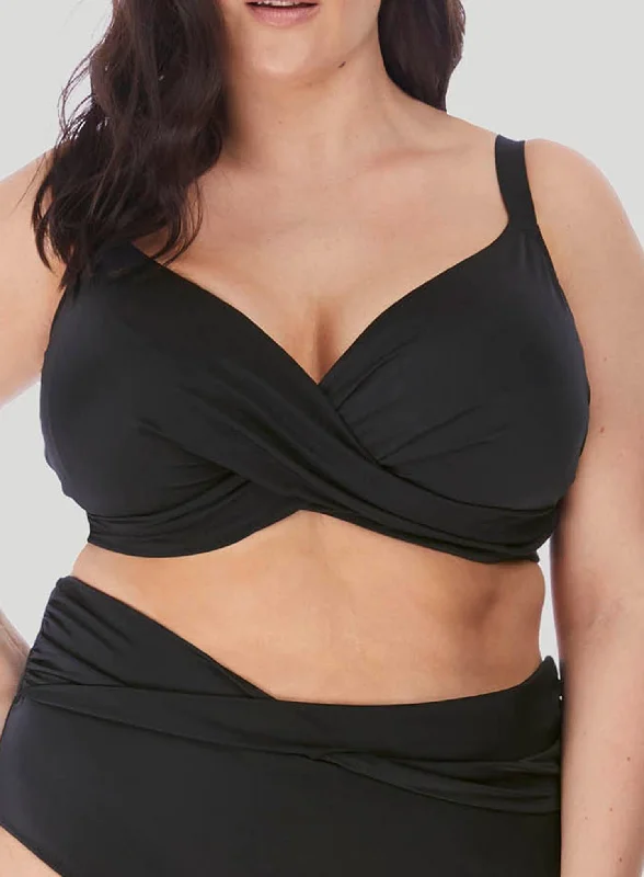 Elomi Swim: Magnetic Plunge Bikini Top Black