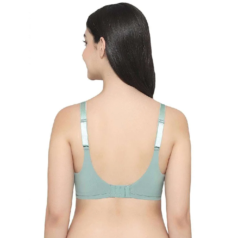 Everyday Elegance Padded Wired Full Cup Everyday Wear Smooth Finish T-Shirt Bra - Green