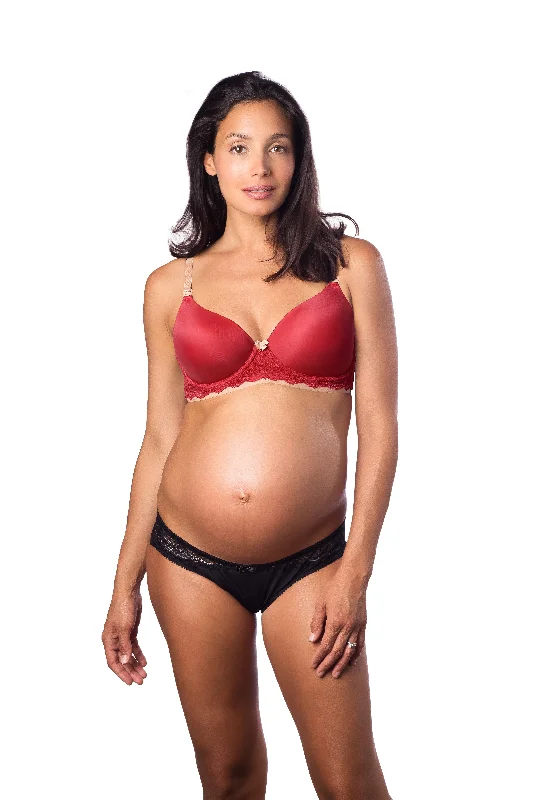 FOREVER YOURS LACE RED CONTOUR NURSING BRA - FLEXI UNDERWIRE