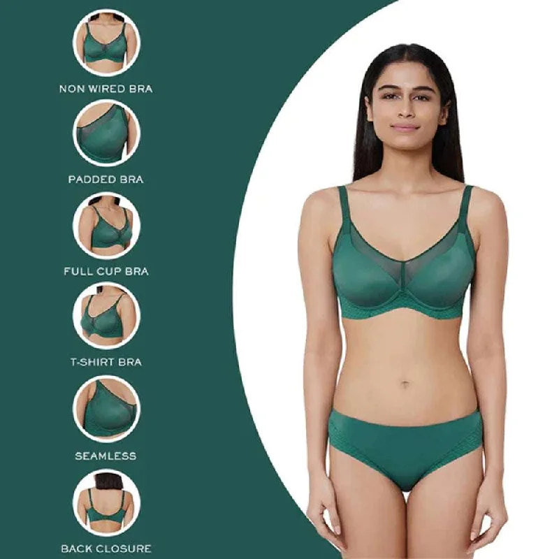 Franca  Padded Non-wired  Full Cup Everyday Wear Full coverage T-Shirt Bra - Green