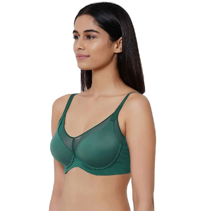 Franca  Padded Non-wired  Full Cup Everyday Wear Full coverage T-Shirt Bra - Green