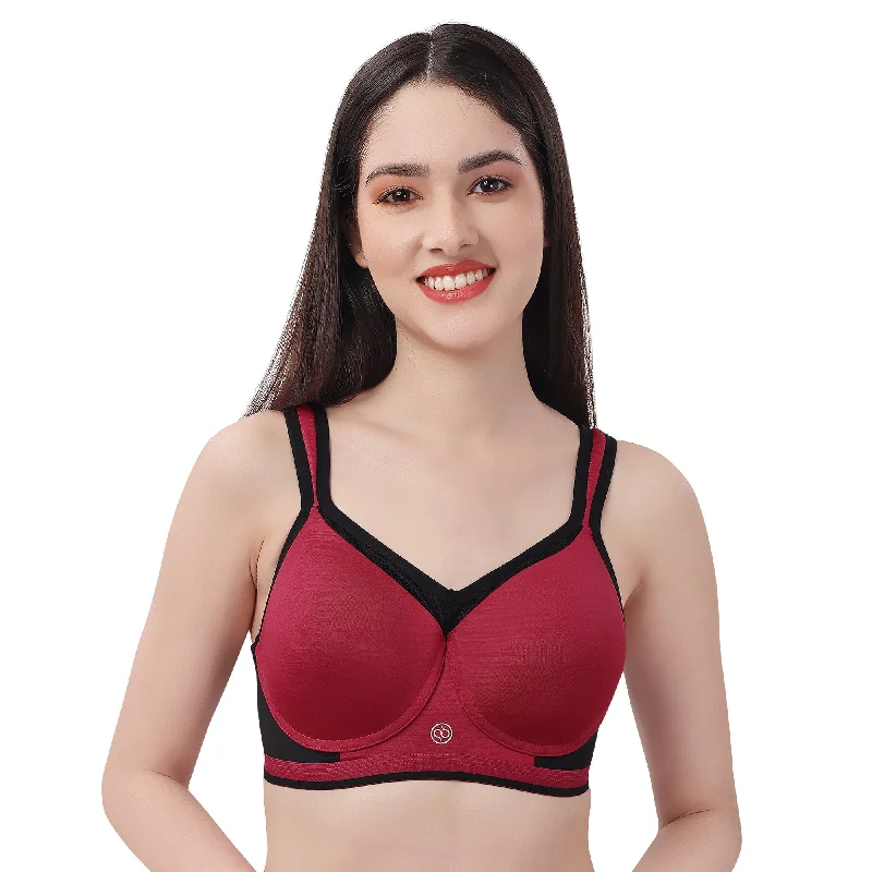 Full Coverage High Impact Padded Non Wired Sports Bra-CB-906