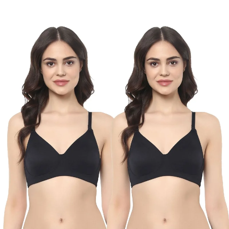 Full Coverage Non padded Non Wired Bra With Detachable Straps (PACK OF 2) CB-323