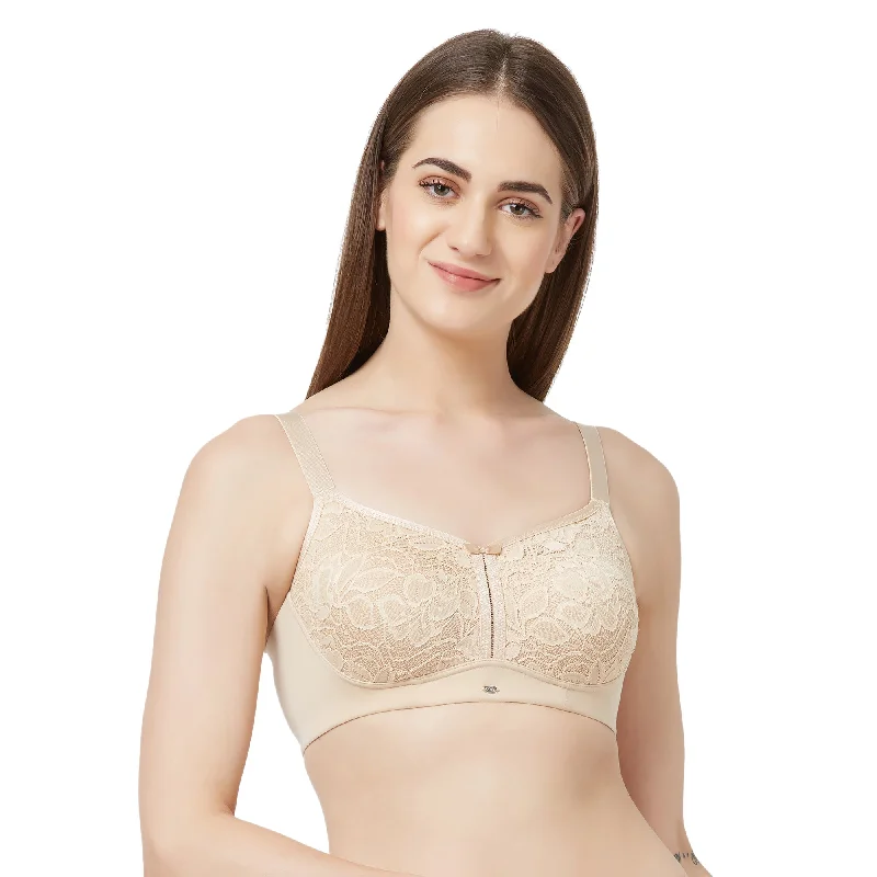 Full Coverage Non Padded Non Wired Lace Bra-FB-705