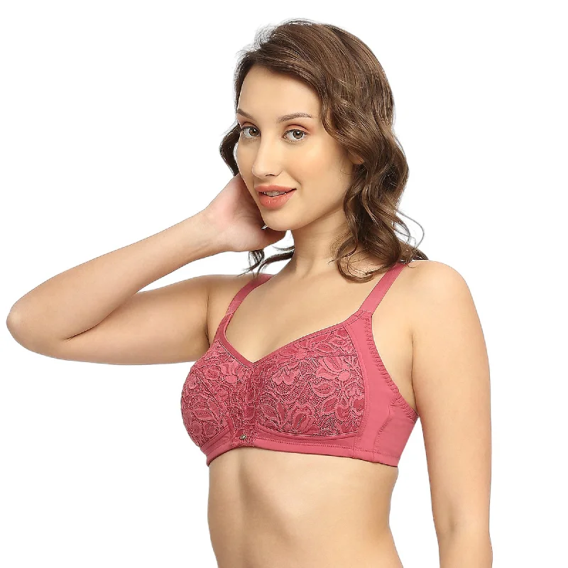 Full Coverage Non Padded Non Wired Lacy Bra-FB-709