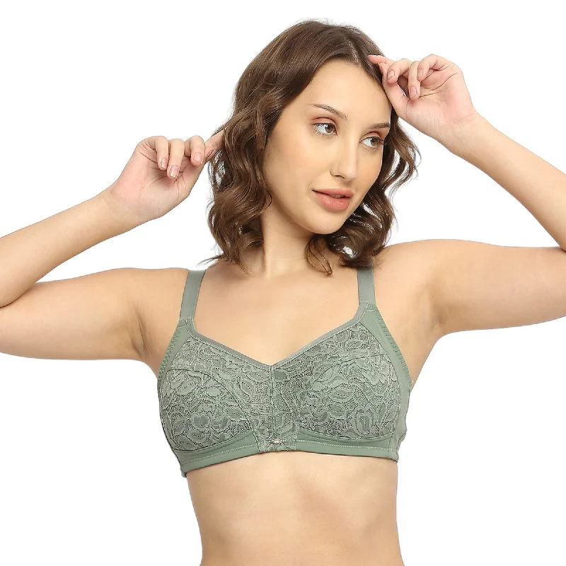 Full Coverage Non Padded Non Wired Lacy Bra-FB-709