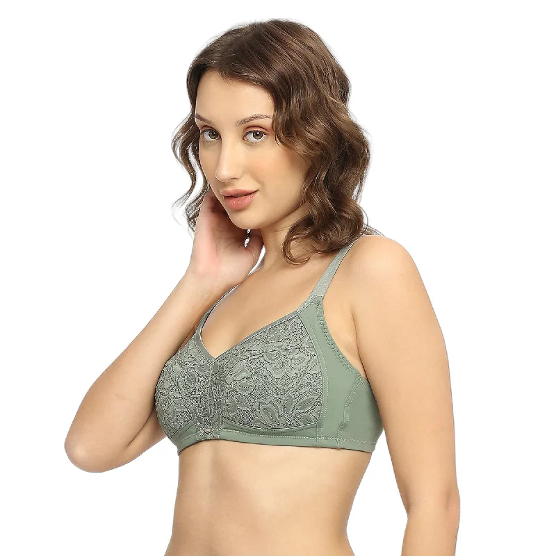 Full Coverage Non Padded Non Wired Lacy Bra-FB-709