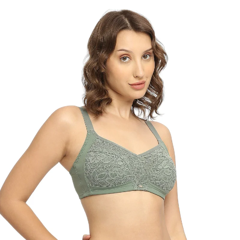 Full Coverage Non Padded Non Wired Lacy Bra-FB-709