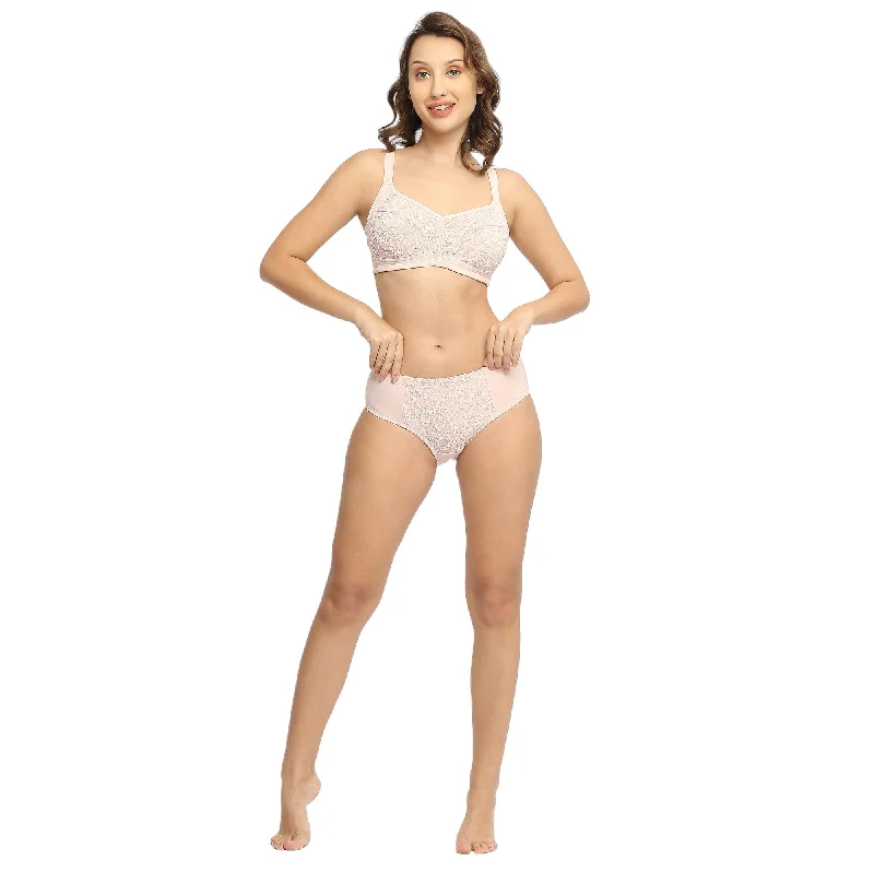 Full Coverage Non Padded Non Wired Lacy Bra-FB-709