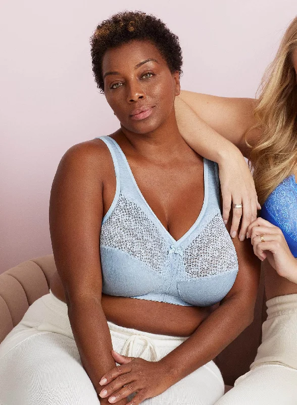 Glamorise: Magic Lift Wire Free Cooling Bra Light Blue Heather