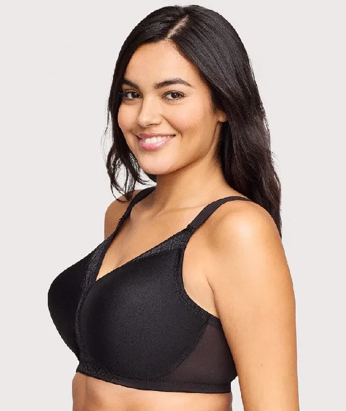 Glamorise Magiclift Seamless Support Wire-Free T-Shirt Bra - Black