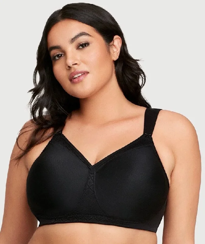 Glamorise Magiclift Seamless Support Wire-Free T-Shirt Bra - Black