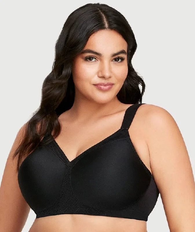 Glamorise Magiclift Seamless Support Wire-Free T-Shirt Bra - Black