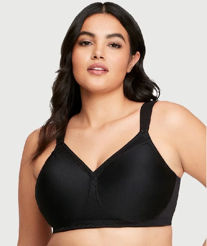 Glamorise Magiclift Seamless Support Wire-Free T-Shirt Bra - Black