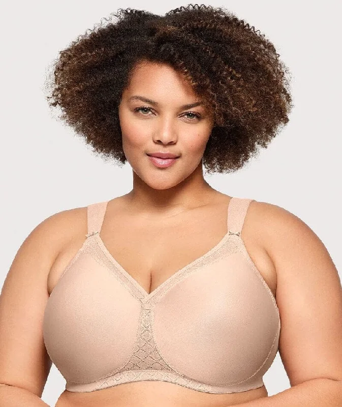 Glamorise Magiclift Seamless Support Wire-Free T-Shirt Bra - Cafe