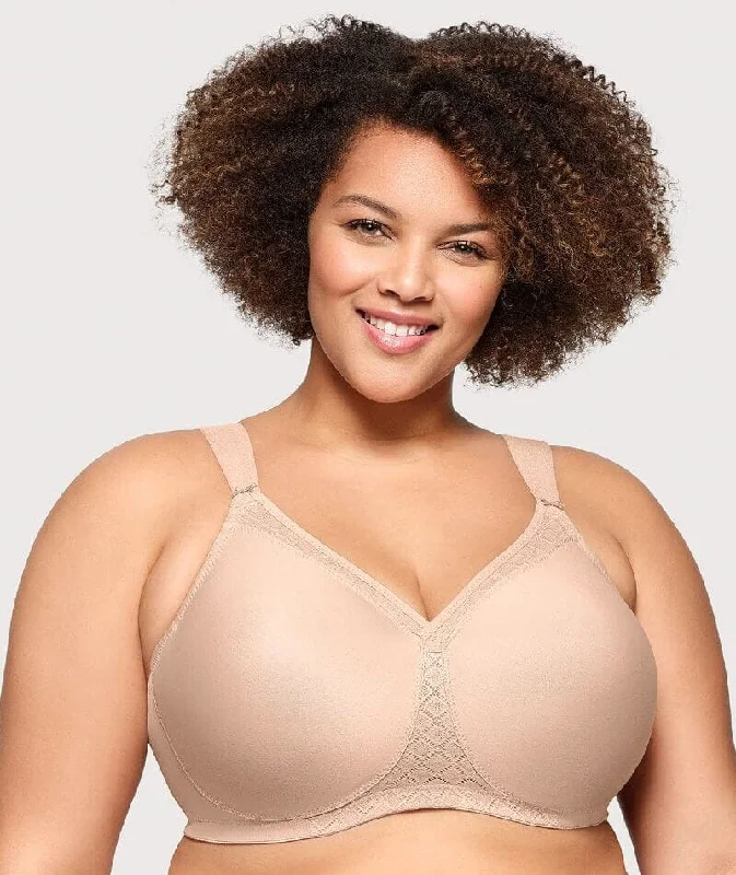 Glamorise Magiclift Seamless Support Wire-Free T-Shirt Bra - Cafe