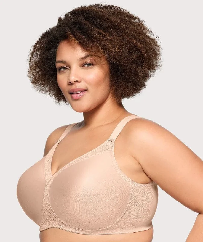 Glamorise Magiclift Seamless Support Wire-Free T-Shirt Bra - Cafe