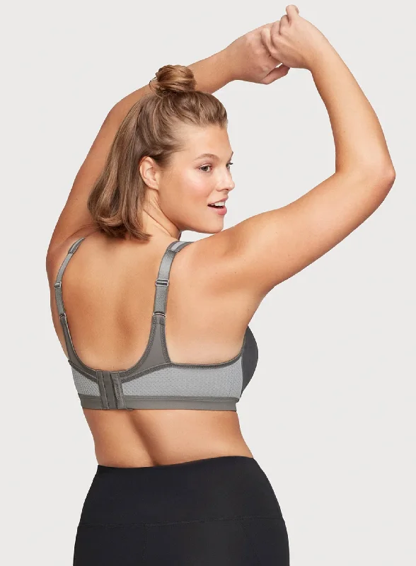 Glamorise: No Limits High Support Underwire Sports Bra Gray