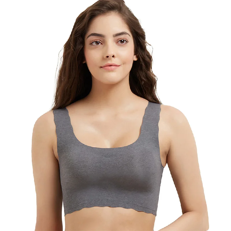 Gococi Padded Non-wired Full Cup Everyday Wear Full coverage T-Shirt Bra - Grey