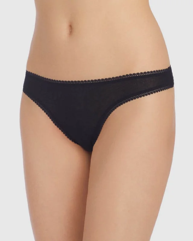 Gossamer Mesh Hip G Thong Underwear - Black