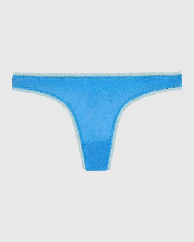 Gossamer Mesh Hip G Thong Underwear - Light Blue