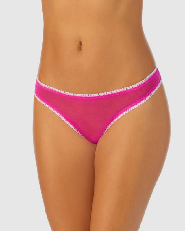 Gossamer Mesh Hip G Thong Underwear - Rose Violet