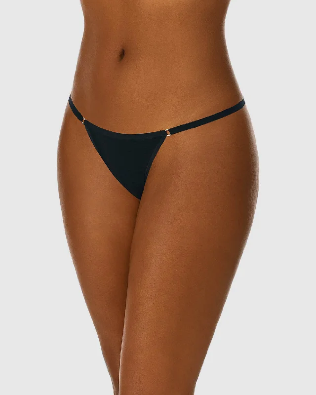 Gossamer Mesh String Thong Underwear - Black