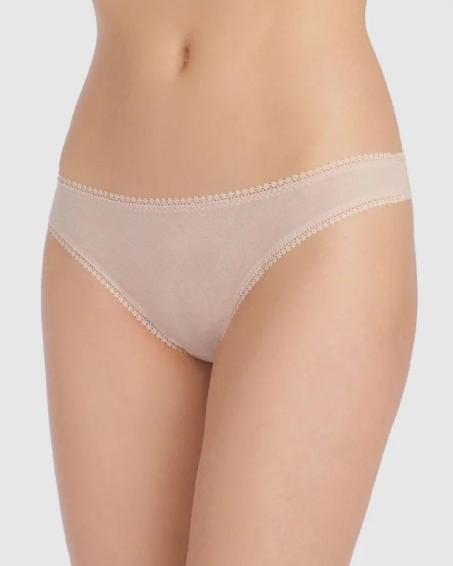 Gossamer Mesh Hip G Thong Underwear - Champagne