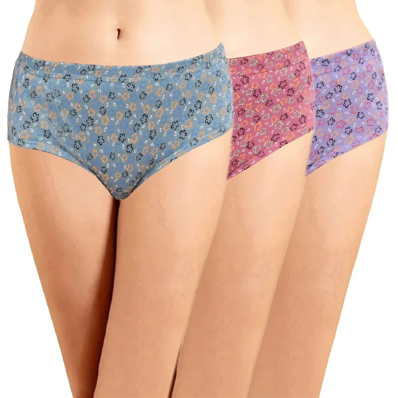 High Rise Hipster Panties with Inner Elastic - (Pack of 3)