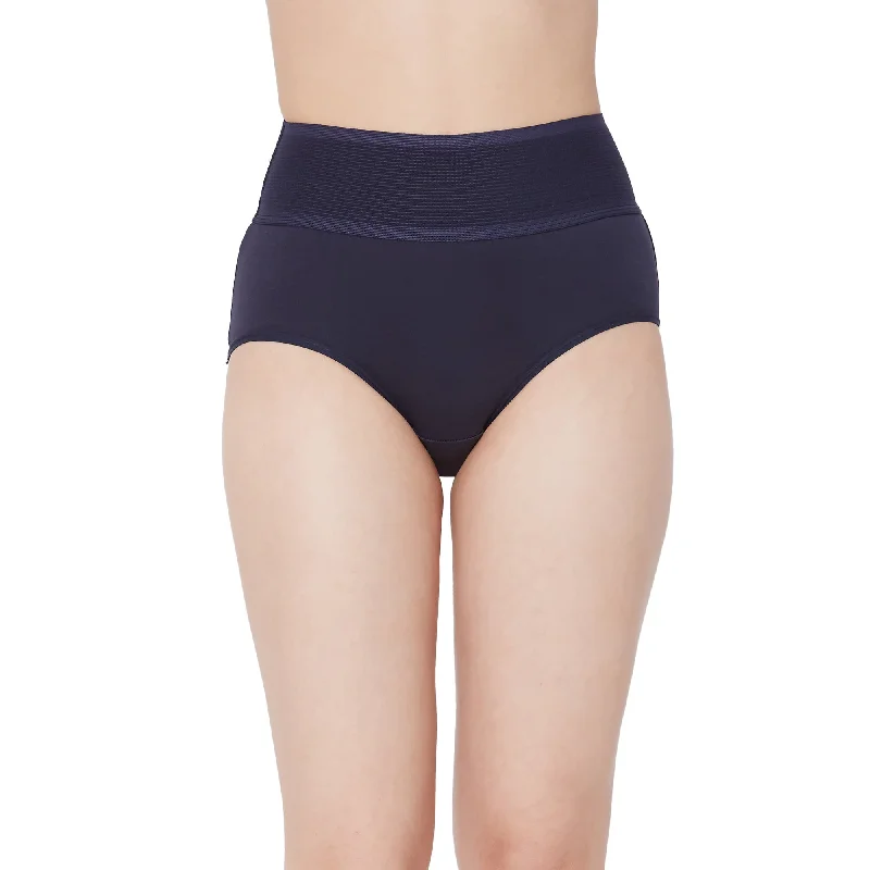 Ruby-High-Waist Cotton-Panties-Navy Blue