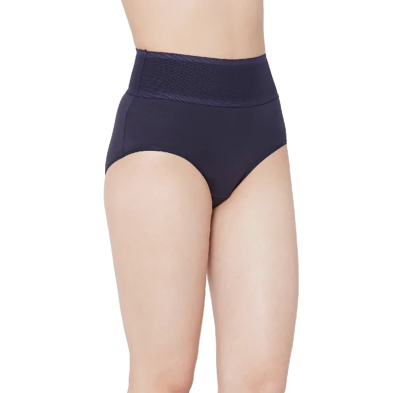 Ruby-High-Waist Cotton-Panties-Navy Blue