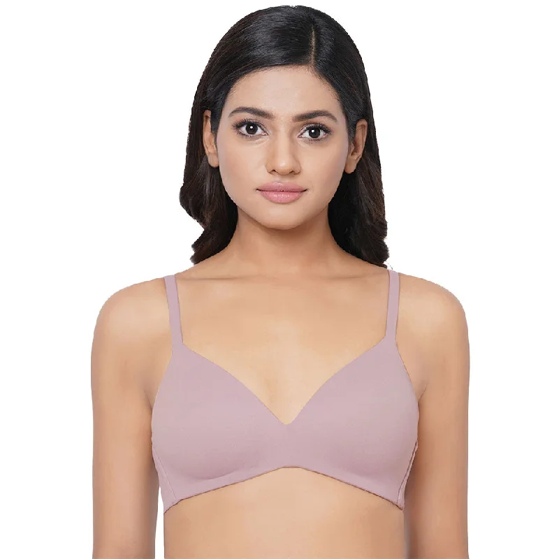 How Perfect Padded Non-wired 3/4th Cup Everyday Wear Seamless T-Shirt Bra - Grey