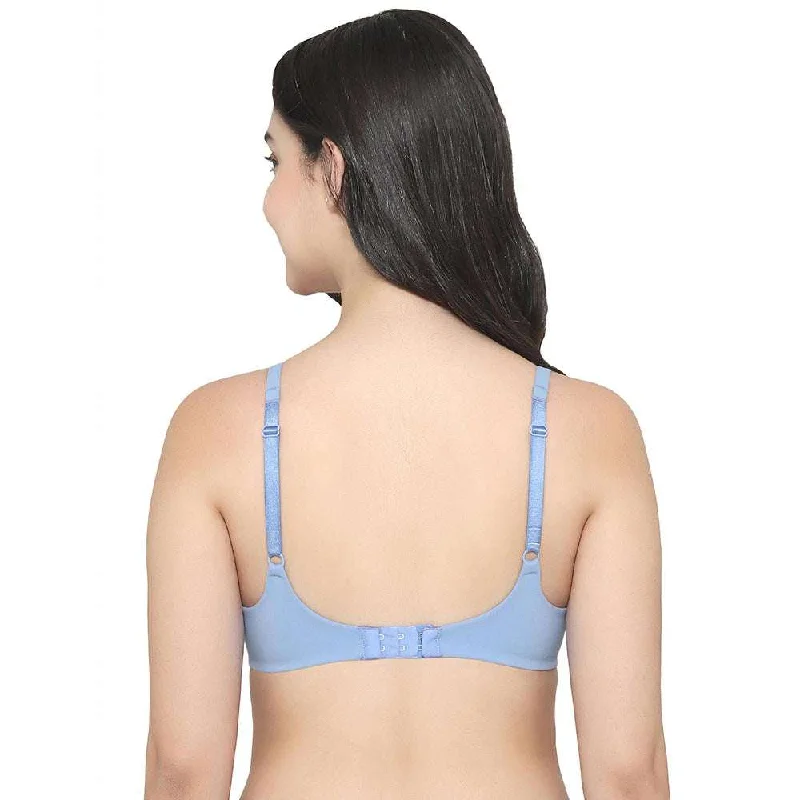 How Perfect Padded Non-wired 3/4th Cup Everyday Wear Seamless T-Shirt Bra - Sky Blue