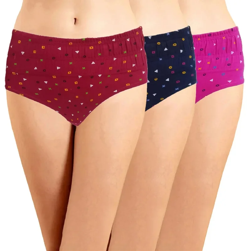 ICIB-003 With Broad Elastic Panties (Pack of 3) - Printed Assorted Colors (Pack of 3)