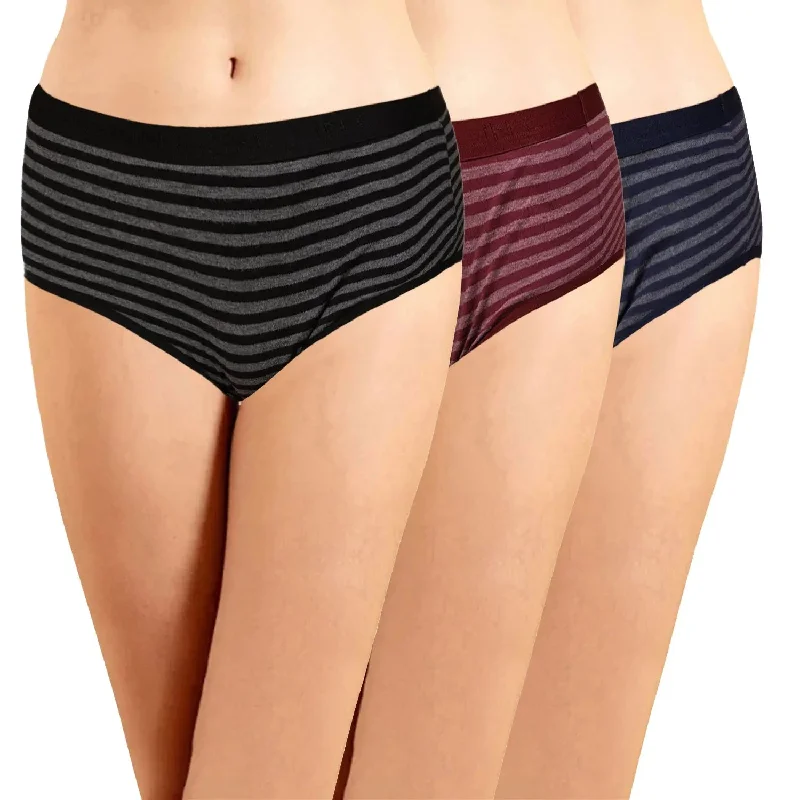 ICOE-017 Hipster Panties with Outer Elastic - (Pack of 3)