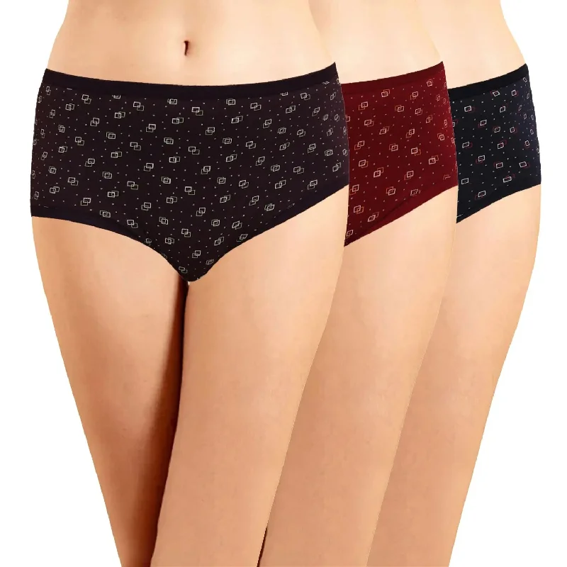 ICOE-035 Hipster Panties with Outer Elastic - (Pack of 3)