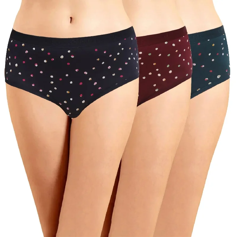 ICOE-037 Hipster Panties with Outer Elastic - (Pack of 3)