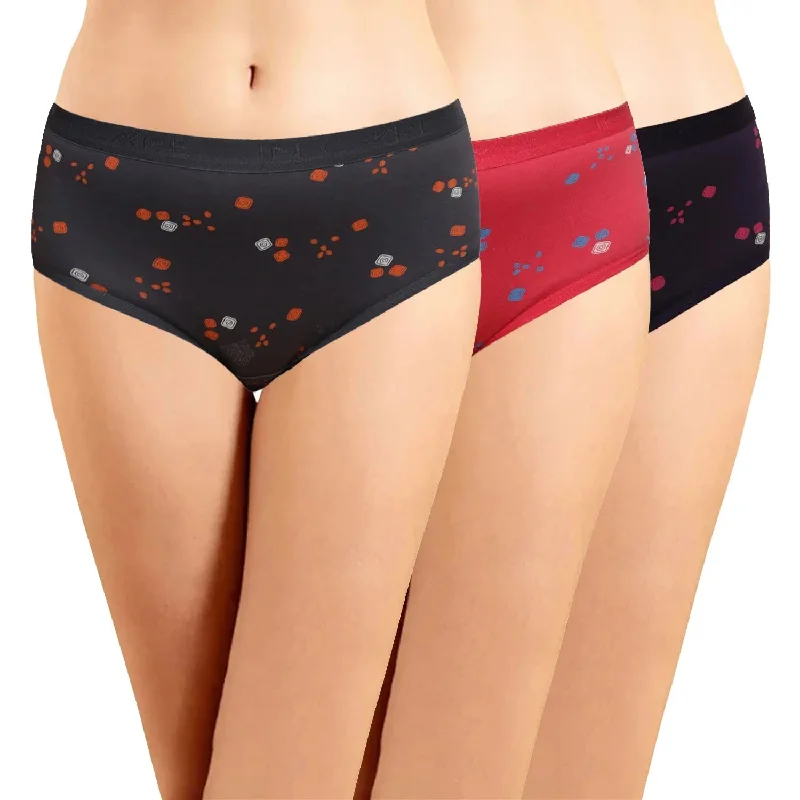 ICOE-070 Hipster Panties with Outer Elastic - (Pack of 3)